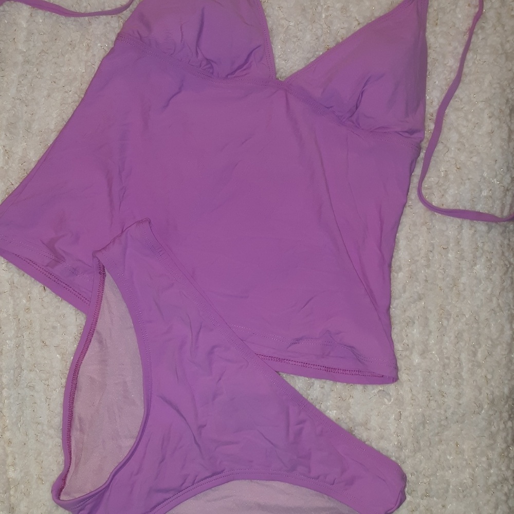 DKNY separates tankini and bottoms set light pink